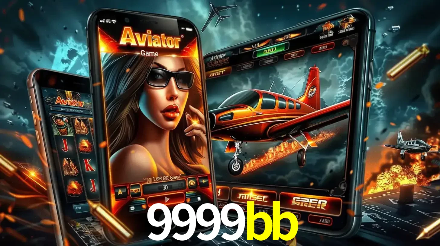 O popular jogo de apostas Aviator exibido em vários celulares e tablets, mostrando a interface emocionante e a ação de voo disponíveis para jogar agora no 9999bb.