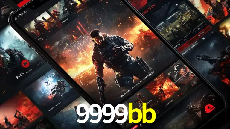 Tela de um celular exibindo uma galeria de jogos de tiro com temática militar, mostrando a variedade de e-sports disponíveis para apostas na plataforma de entretenimento 9999bb.